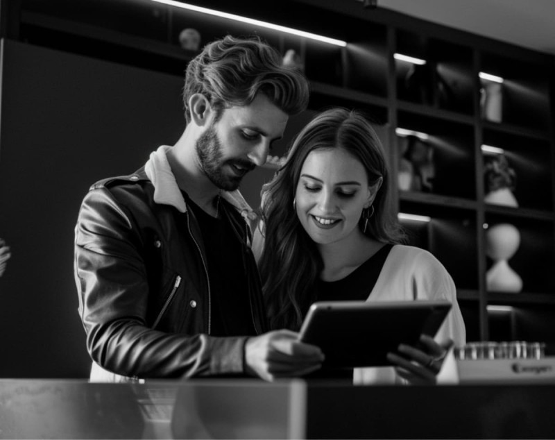 Couple at the reception of HOTEL Andrä