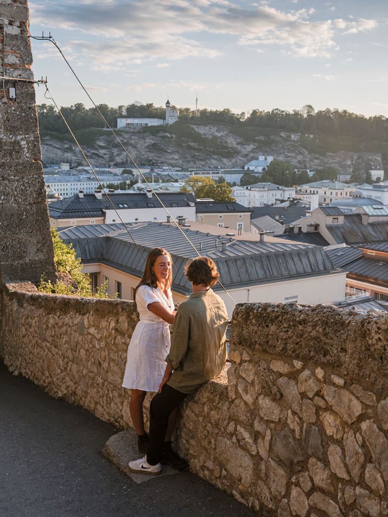 View of the Mönchsberg and the Museum of Modern Art from the Festungsgasse