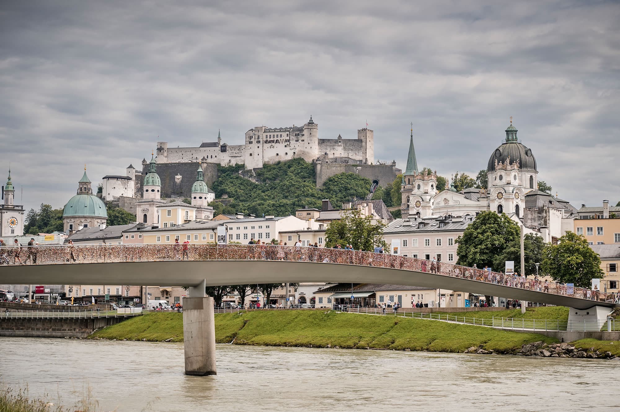 View to the old town of Salzburg