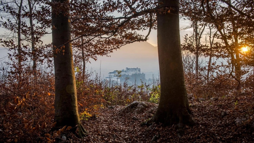 herbststimmung mit blick auf festung hohensalzburg