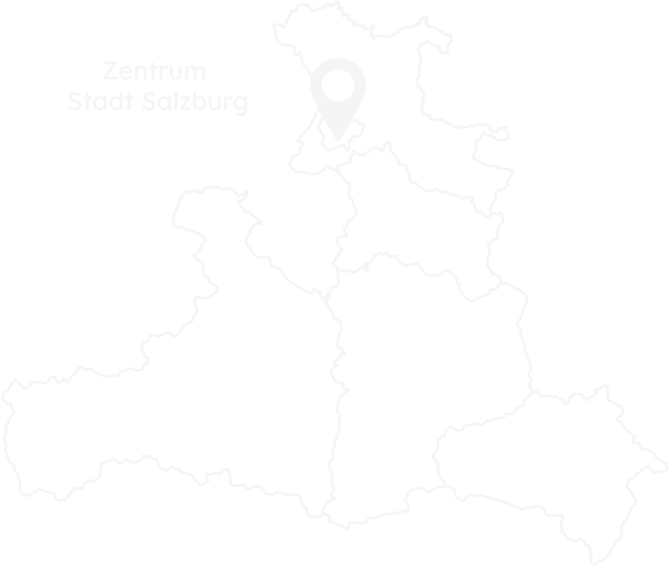 Kartenansicht vom Land Salzburg mit der Stadt Salzburg